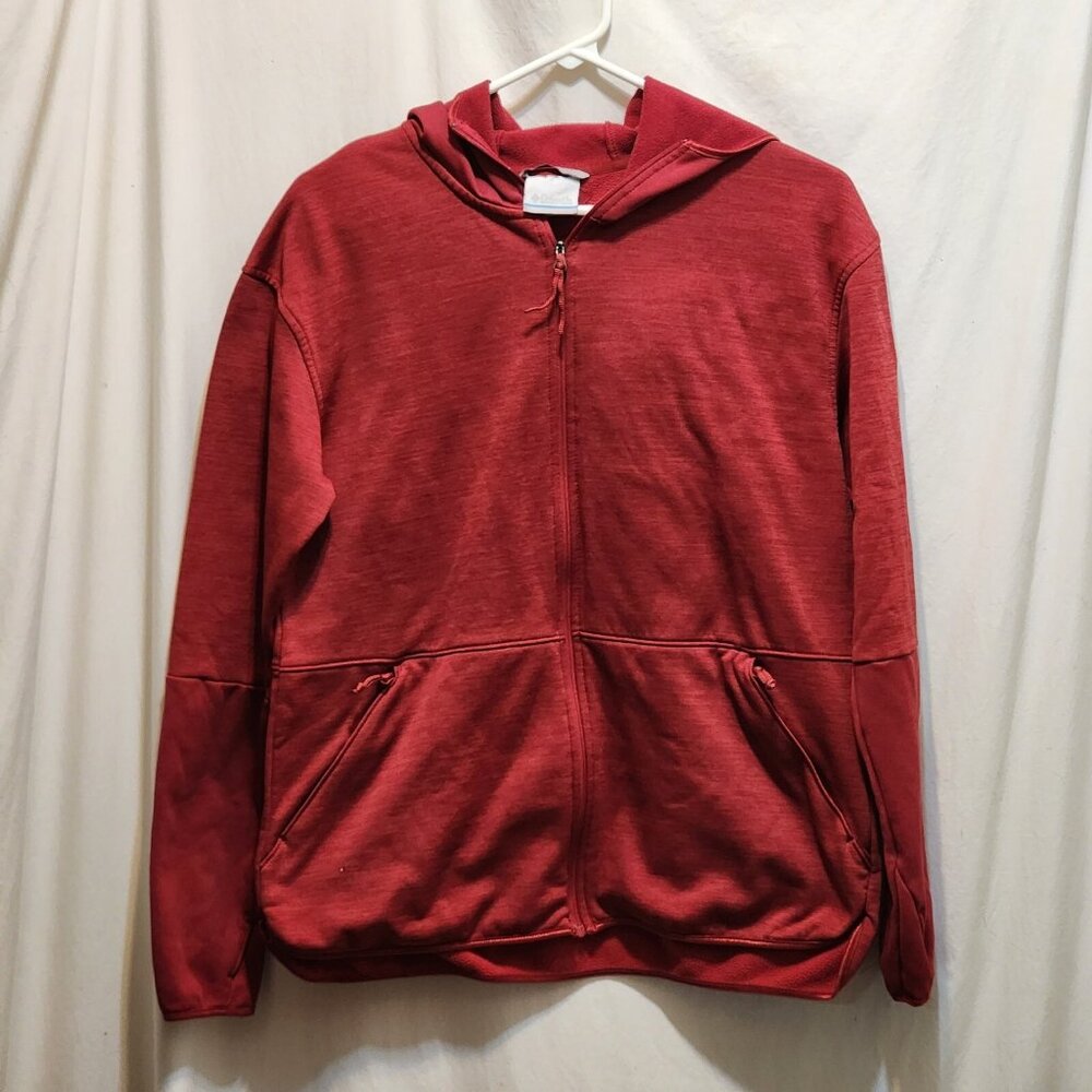 Columbia Red‎ Hoodie Full Zip Pockets L/S Hooded Jacket Ladies L